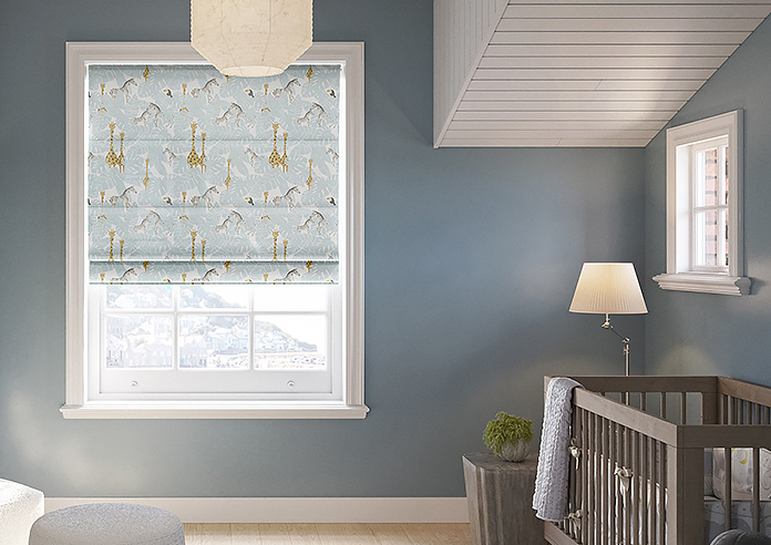 Wild Thing, Powder Blue - Twist&Fit Roman Blind - Image 3